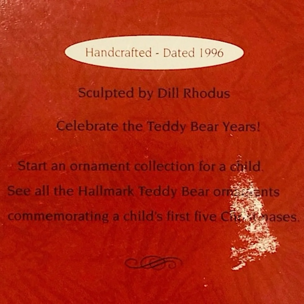 💚 Vintage Hallmark Keepsake ornament Child’s Fifth Christmas 1996 Teddy Bear